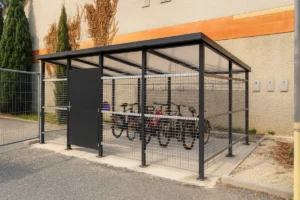 Abri securise grillage — Abri vélo gamme Medium+ sécurisée — Aloès RED