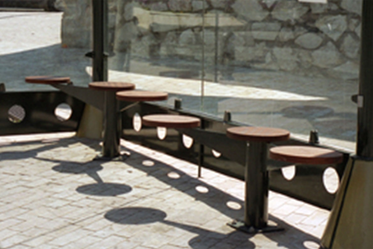 Banc 3 galettes assise Bois