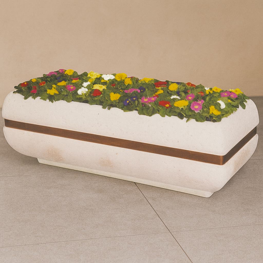 Jardinière rectangulaire en béton Léonardo (372)