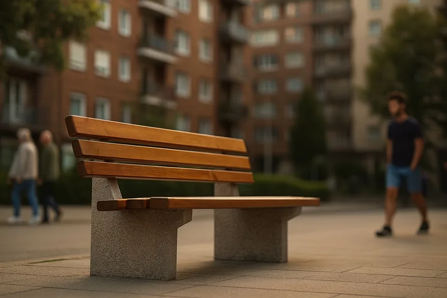 Banc béton avec dossier San Pellegrino (416)
