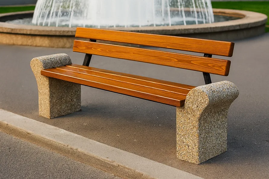 Banc en béton Roma avec dossier (432)