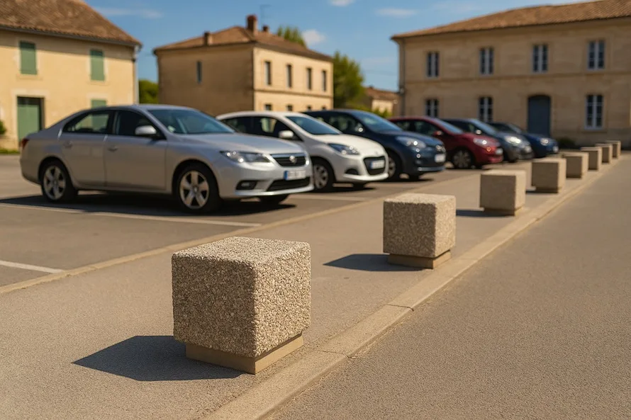 Borne anti belier carré en béton (582)