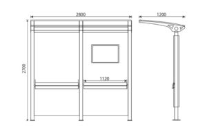 Abri bus D10 — plan coté
