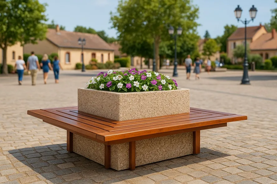 Jardinière banc en béton (214)