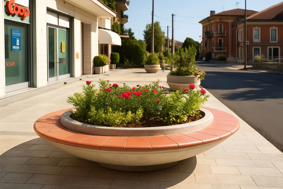 Jardinière banc en béton Giotto (370)