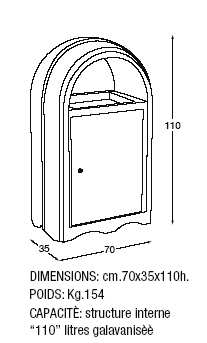 Poubelle exterieur en béton (600)