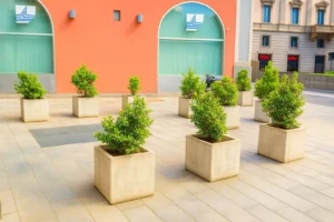 Bacs à fleurs en béton carré