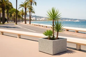 Bacs à fleurs en béton carré
