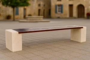 Banc en béton Firenze sans dossier