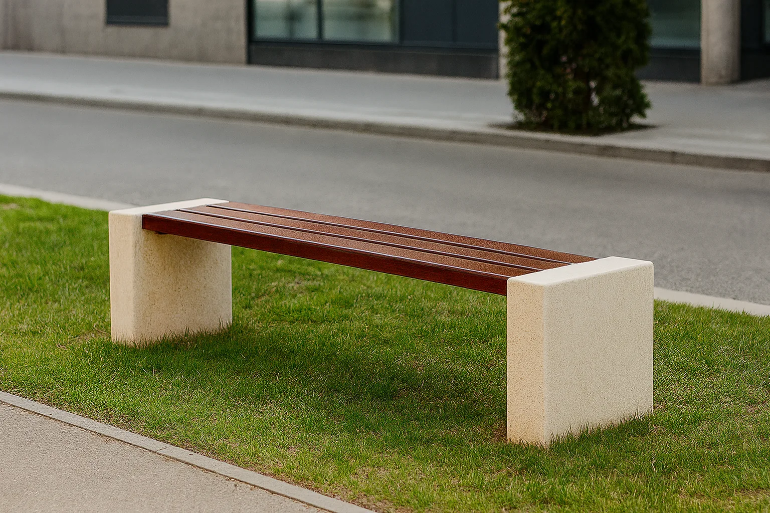 Banc en béton Firenze sans dossier