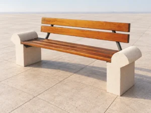 Banc en béton Roma avec dossier