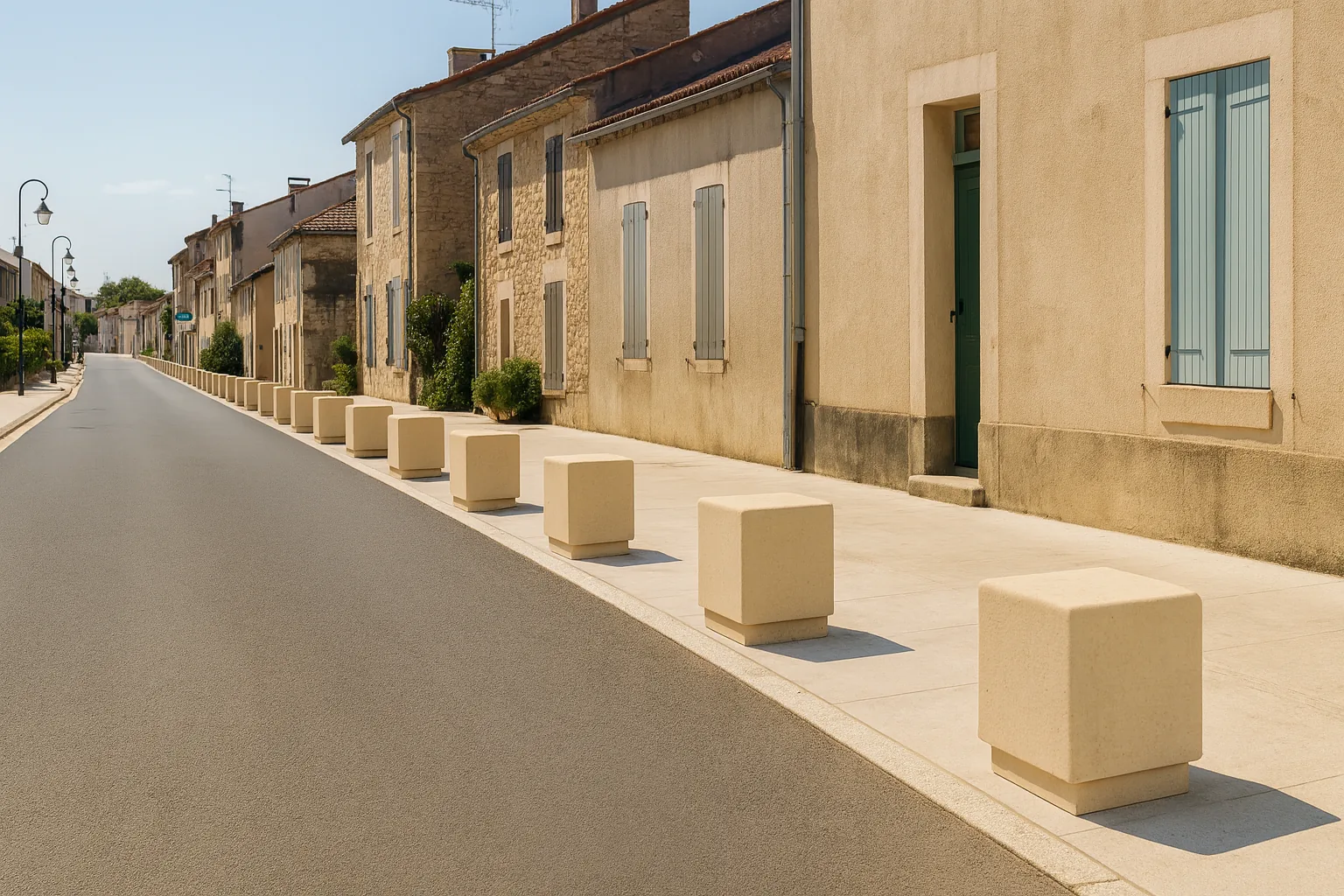 Borne anti-bélier carrée en béton