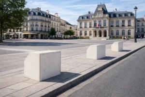 Borne de dissuasion carrée design en béton