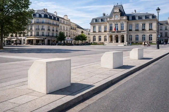 Borne de dissuasion carrée design en béton