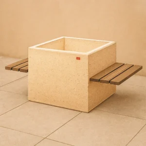 Jardinière banc en béton