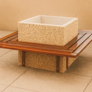 Jardinière banc en béton