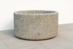 Jardinières rondes en béton