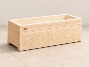 Jardinières rectangulaires en béton encastrables