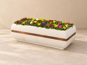 Jardinière rectangulaire en béton Léonardo