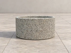 Jardinières rondes sans fond en béton