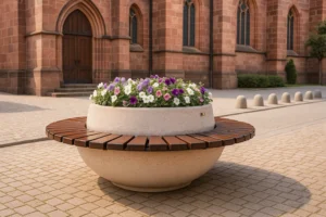 Jardinière banc en béton Tiziano