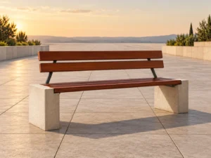 Banc en béton Firenze avec dossier