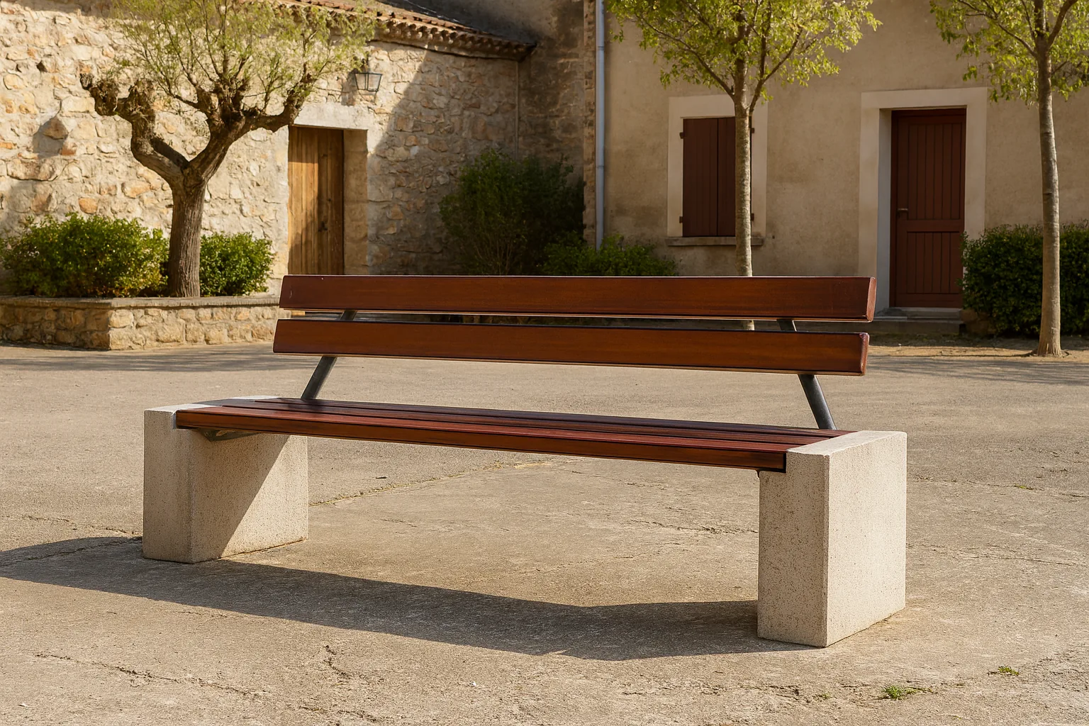 Banc en béton Firenze avec dossier