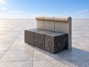 Fauteuil cube en béton