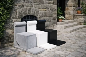 Fauteuil cube en béton
