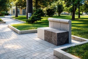Fauteuil cube en béton