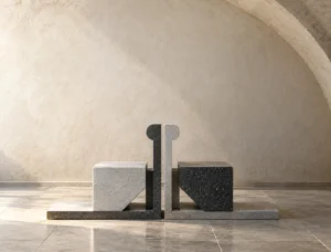 Fauteuil cube en béton