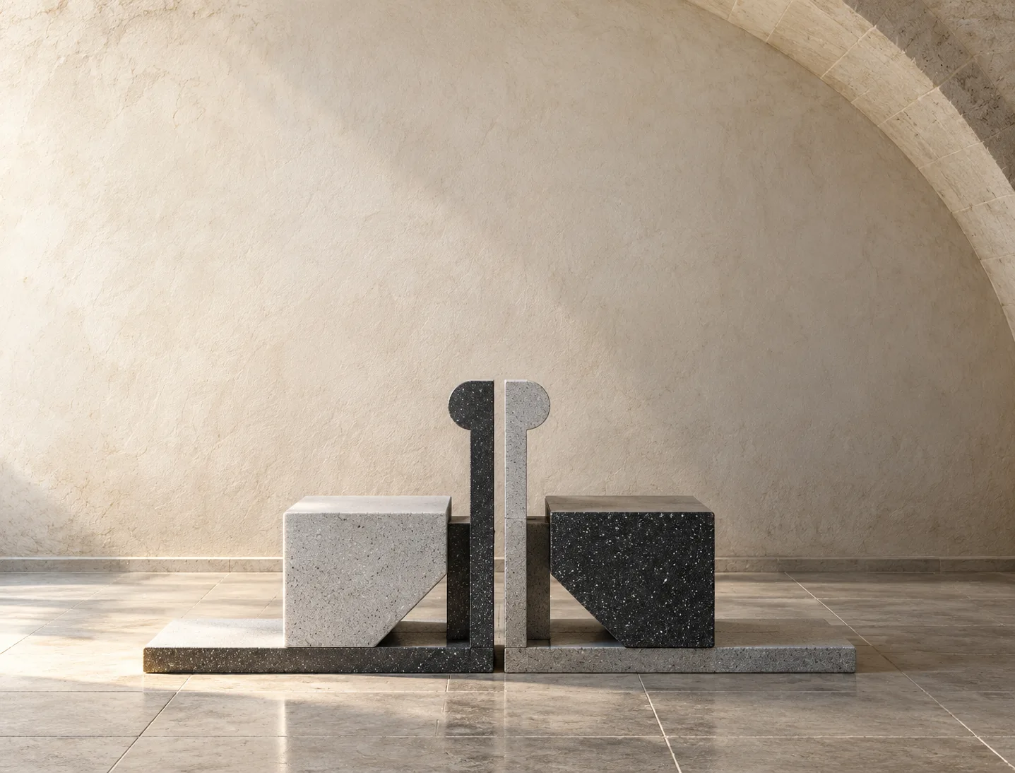 Fauteuil cube en béton